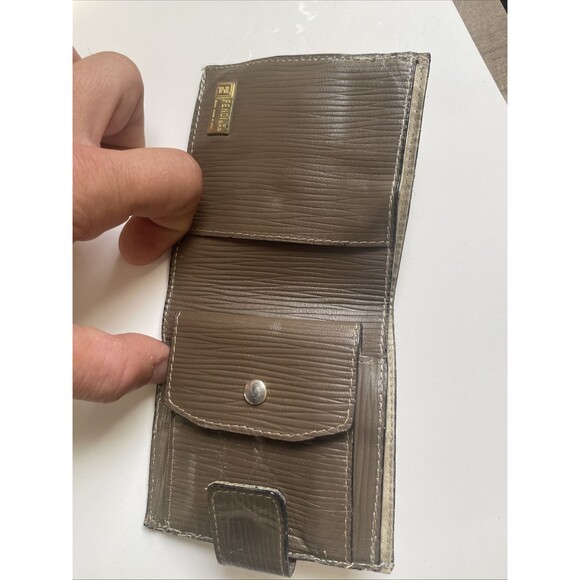 Fendi Zucca Bifold Wallet Unisex Canvas Leather Brown Authentic - Picture 2 of 6